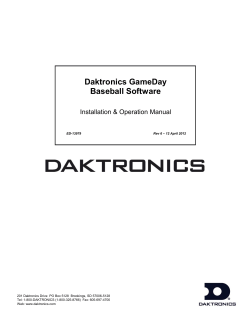 Daktronics GameDay Baseball Software Operation Manual
