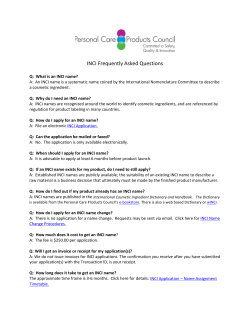 INCI Frequently Asked Questions - Personal Care Products Council