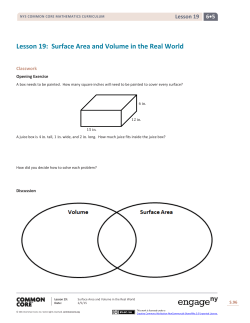 Lesson 19: Surface Area and Volume in the Real World