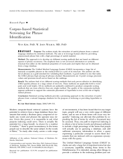 Corpus-based Statistical Screening for Phrase Identification