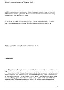 Generally Accepted Accounting Principles - GAAP