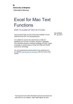 Excel for MAC Text Functions