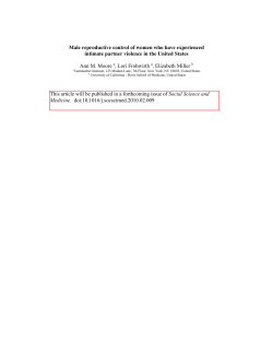 Male reproductive control of women who have experienced intimate