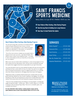 Sports Medicine News-January - Saint Francis Medical Center