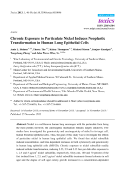 Chronic Exposure to Particulate Nickel Induces Neoplastic
