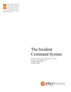 The Incident Command System - Mather LifeWays Institute on Aging