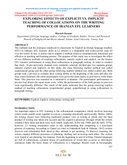 exploring effects of explicit vs. implicit teaching of collocations on the
