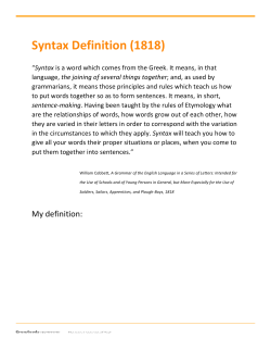 Syntax Definition (1818)