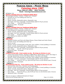 Picnic Catering - Famous Amos Restaurants