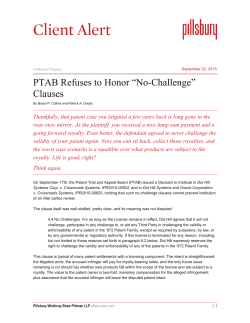 PTAB Refuses to Honor No-Challenge Clauses