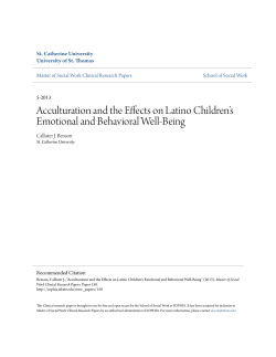 Acculturation and the Effects on Latino Children`s