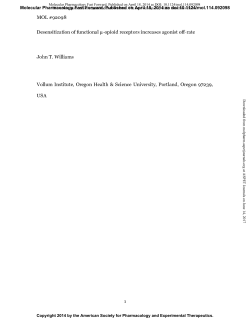 MOL #92098 1 Desensitization of functional &micro;