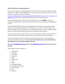 2016 AP World Summer Reading Assignment You are to read