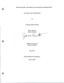 Ethical Principles: Developing a Personal Decision