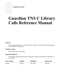 Guardian C Library Calls Reference Manual