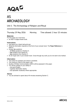 A-level Archaeology Question paper Unit 01 - The