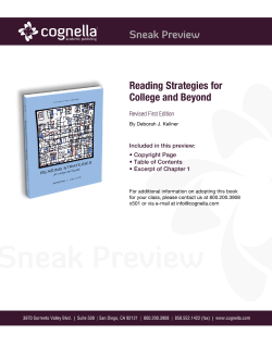 Reading Strategies for College and Beyond