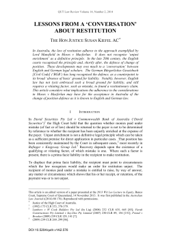 lessons from a `conversation` about restitution