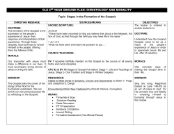 GROUNDPLAN on Christology and Morality for 2YR HS