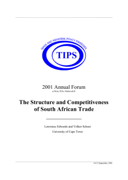 The Structure and Competitiveness of South African Trade