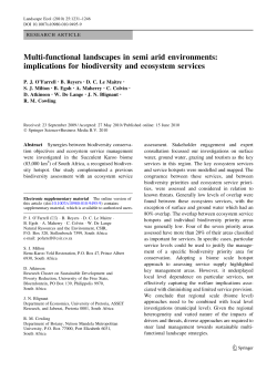 Multi-functional landscapes in semi arid environments