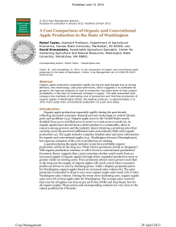 A Cost Comparison of Organic and Conventional Apple Production