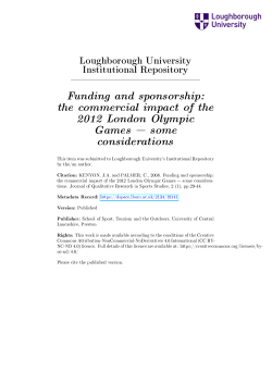 Kenyon, Palmer - 2008 - Funding and sponsorship