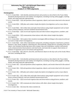 Observing the Planet Venus TEKS K-12