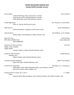 2012 Camper Ensemble and Staff Concert Programs