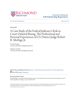 A Case Study of the Federal Judiciary`s Role in Court