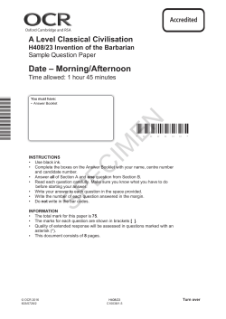 Invention of the barbarian - Sample assessment material