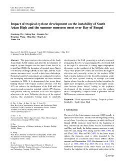 Impact of tropical cyclone development on the instability of South