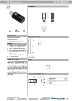 1 Diffuse mode sensor GLV18-8-200/25/102/159