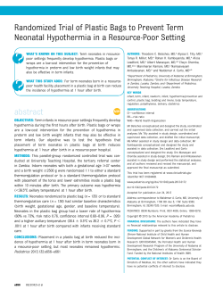 Randomized Trial of Plastic Bags to Prevent Term