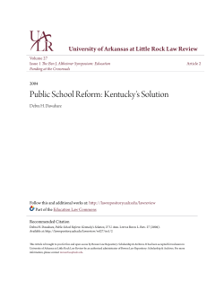Public School Reform: Kentucky`s Solution