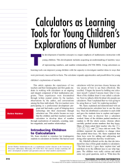 Calculators as Learning Tools for Young Children`s
