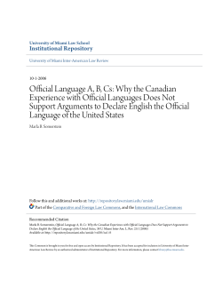 Official Language A, B, Cs: Why the Canadian Experience with