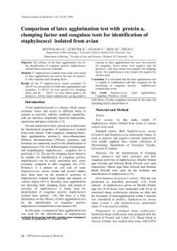 Comparison of latex agglutination test with protein a, clumping factor