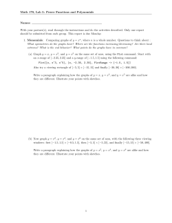 Math 170, Lab 5: Power Functions and Polynomials Names: With