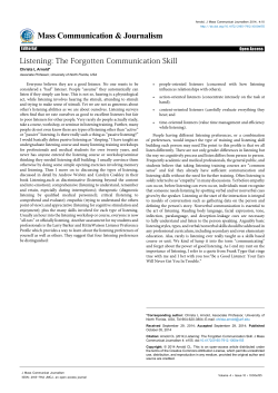 Listening: The Forgotten Communication Skill