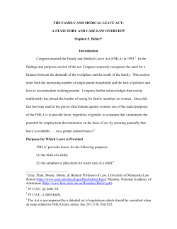 the family and medical leave act: a statutory and case law overview