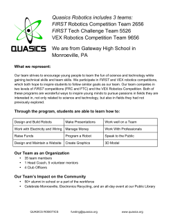 Quasics Robotics includes 3 teams: FIRST Robotics