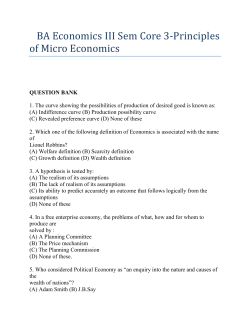 BA Economics III Sem Core 3-Principles of Micro Economics