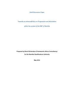 Draft Discussion Paper Towards an enhancedPolicy on Progression