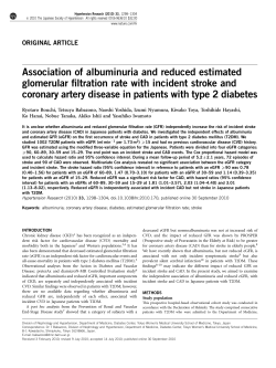 Association of albuminuria and reduced estimated glomerular