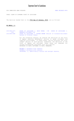 Supreme Court of Louisiana - The Louisiana Supreme Court