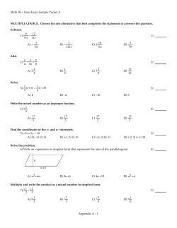 Math Center Final Exam Review Packets Math 38 A, B, C