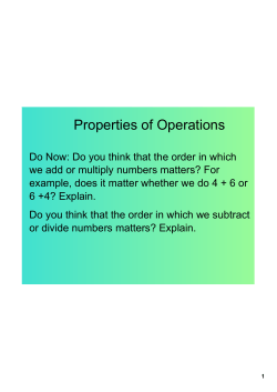 Properties of Operations