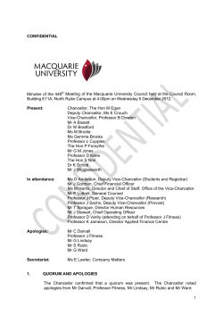 CONFIDENTIAL Minutes of the 449th Meeting of the Macquarie