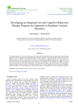 Developing an Integrated Art and Cognitive Behaviour Therapy